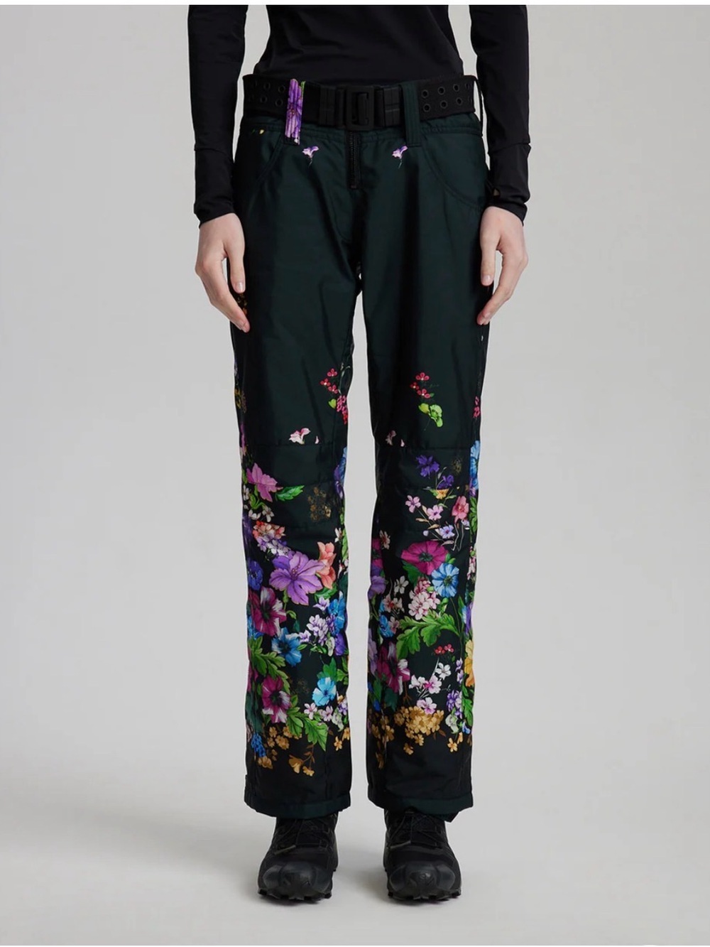 NWT Performance Ski Half Flower New Pant  Belted Lined Ski Snowboard Pants, 44